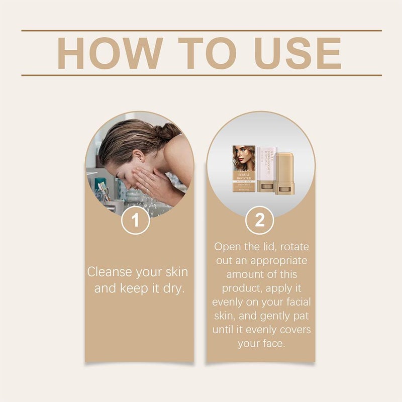 Foundation Stick, Hydrating Skin Tint with Hyaluronic Acid & Vitamin E Serum Boosted Beauty Balm, Solid Tinted Moisturizing Serum Contour Stick Foundation Face Stick for Women, Brightens - Image 5